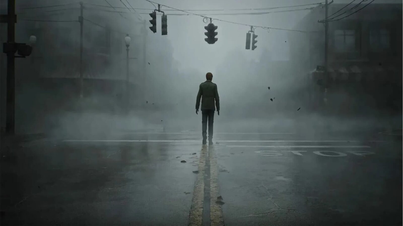 james sunderland walking through foggy silent hill